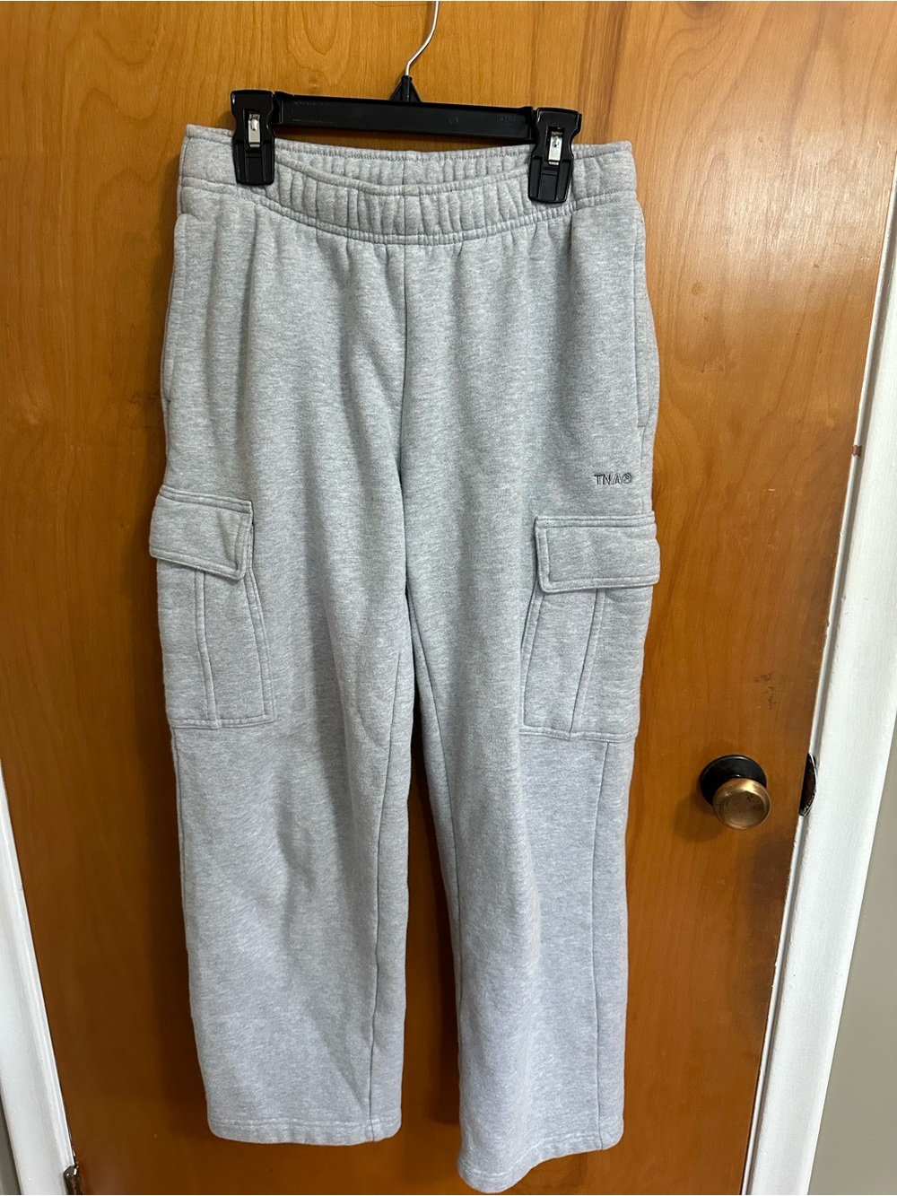 Aritzia Light Gray Straight-Leg Cargo Sweatpants
